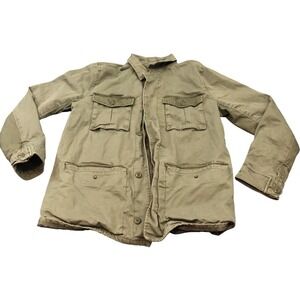 Gap Field Jacket Mens‎ S Green Camo Lined Utility Military Cotton Coat 228390-00